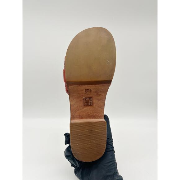 Alexandre Birman Clarita Woven Clogs Size 37 Leather Red Slip On - Picture 4 of 9